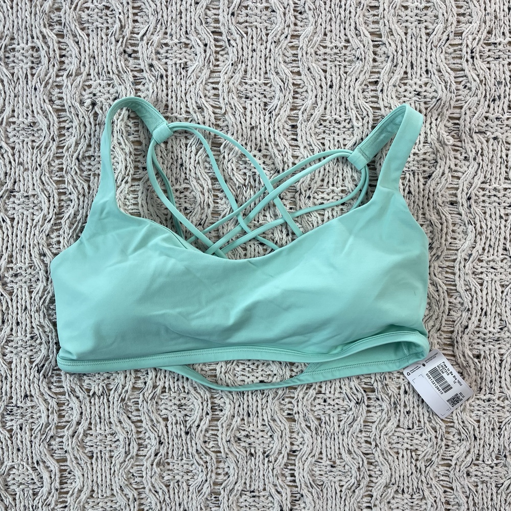Free To Be Bra *Wild Sports Womens 12 Turquoise Nylon Spandex Colorway NWT